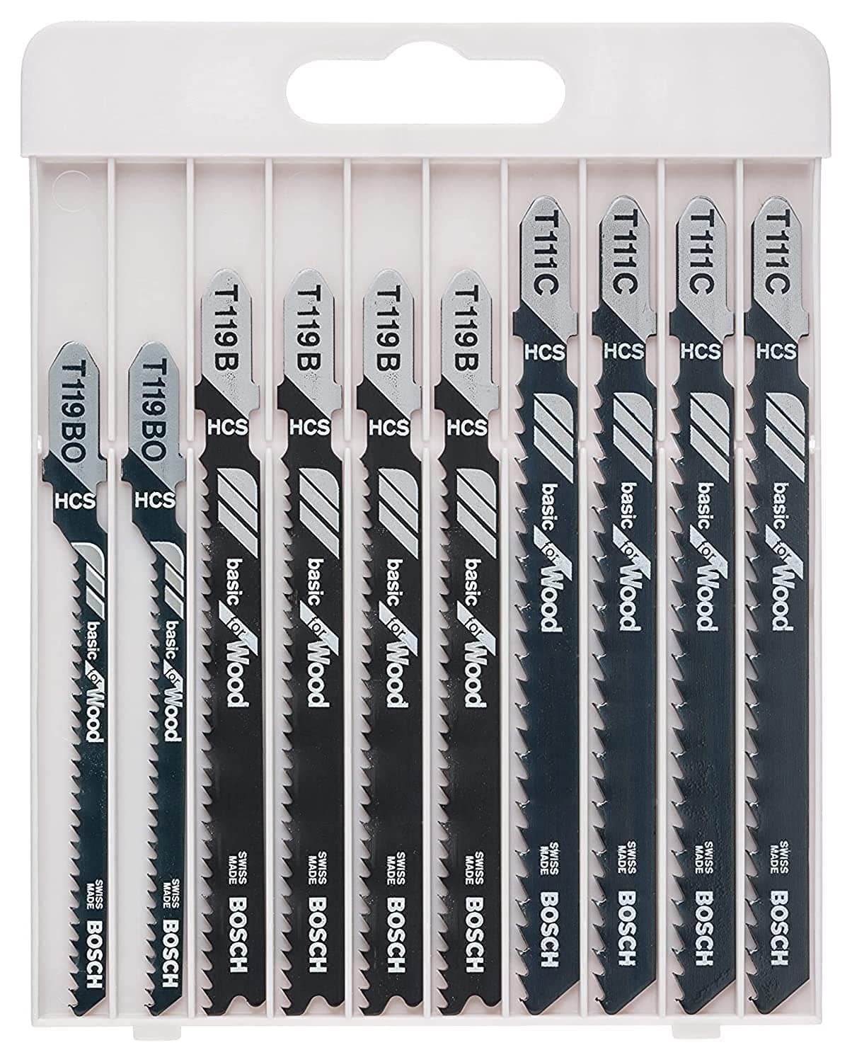 Professional 2607010629 10-Piece Basic for Wood Jigsaw Blade Set (for Wood, Accessories for Jigsaws), 45cm x 40cm x 25cm