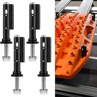 Mounting Pins for Recovery Boards, 4 PCS Lockable Traction Board Mount Pins, Safety Theftproof Mounting Pins Compatible with MaxTrax MKII Recovery Boards, Including M10 Bolts, 140MM Pins