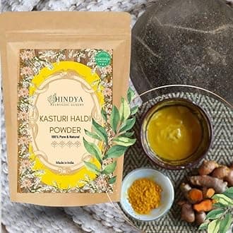 Hindya Ayurvedic Luxury Kasturi Haldi Powder For Face Beauty | Wild Turmeric Powder/Kasturi Manjal Haldi Powder/Curcuma Aromatica/Jangli Haldi For Face Beauty (100G, Pack Of 1)