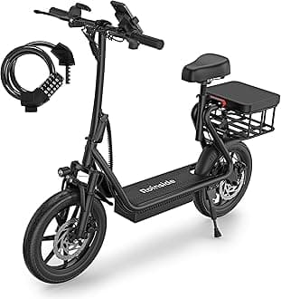 Foldable Electric Scooter with Adujustable Seat, Top 22MPH&62Miles Max Range, 500W Motor Scooter for Adults with Dual Disc Brake, 14" Pneumatic Tire