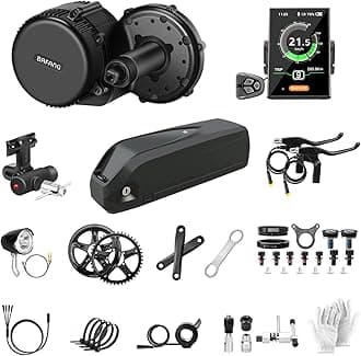 48V 750W Electric Bike Conversion Kit Mid Drive with Chainring 44T, BBS01B Mid Motor Kit for Women Men Adults, DIY eBike Pedelec Kit C18 Display, Thumb Throttle with 15Ah Battery
