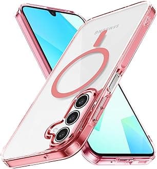 Lunivop for Samsung Galaxy A16 5G Case Hard [Compatible with Magsafe ] Yellowing Resistant Magnetic Cover Clear para A 16 6.7 inch 2024 Rugged Best Phone Cases Pink