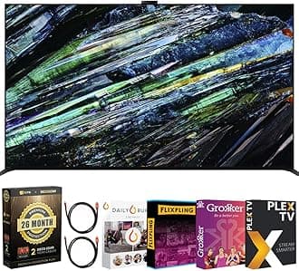 Sony BRAVIA XR A95L 77 inch QD-OLED 4K HDR Smart TV (2023) Bundle with Deco Gear 4K HDMI 2.0 Cable w/Copper Conductors x2 + Premiere Streaming & CPS Exclusive 26 Month Protection (BEACH-CPS-265000)