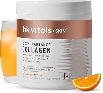 - Skin Radiance Marine Collagen Supplement Powder (Orange, 200g) | Collagen Peptides with Vitamin C, E