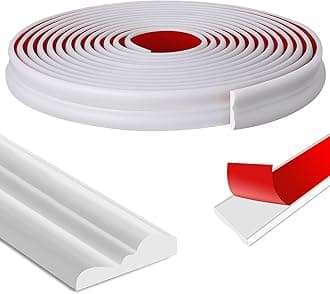 moonoom 20 Ft x 1.1' Wall Decoration Molding Trim, White Self-Adhesive 3D Chair Rail Panel Molding, Flexible DIY Wall Trim for Mirror, Window Frame and Home Decoration