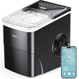 Smart Countertop Ice Maker - 9 Bullet Cubes in 6 Mins, 26 lbs per Day, Compact Wi-Fi Ice Maker Machine, 2 Ice Cube Sizes, Portable Ice Maker with Self-Cleaning for Kitchen/Office/RV