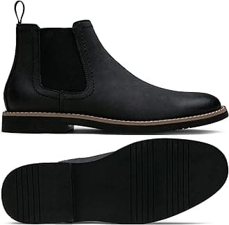 Vostey Chelsea Boots Men Casual Dress Boots Black Ankle Classic Slip on Boots for Men