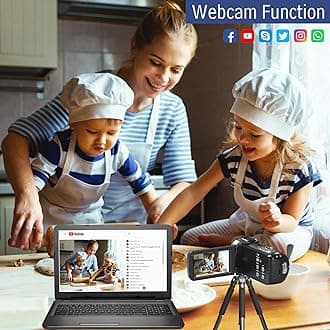 Camcorder 4K Ultra 44MP Vlogging Camera for YouTube 18X Digital Zoom Camcorder 3 inch IPS Night Vision IR with external microphone, driver, 2 batteries and 32G SD card