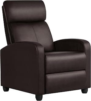 Recliner Chair Faux Leather Recliner Sofa Adjustable Modern Seat Club Chair Home Theater Seating Brown