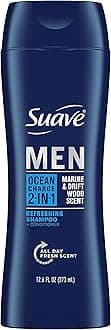 Suave Men 2 in 1 Shampoo and Conditioner, Ocean Charge, 12.6 oz - Pack of 6