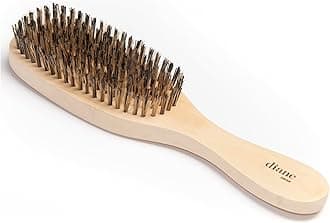 Reinforced Boar Bristle Wave Brush for Men and Barbers – Hard Bristles for Thick to Coarse Hair – Use for Detangling, Smoothing, Wave Styles, Restore Shine and Texture