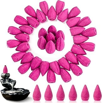 Sukh Backflow Incense Cones for Waterfall - 108 PCS Waterfall Scented Cone Bulk Aromatic Smoke Fountain for Aromatherapy Yoga Relaxation Home Decor(Rose Scents)