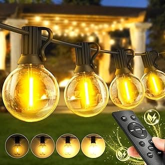 Garden-Outdoor-Lights-Mains-Powered-String-Festoon-Light LED 100ft 30M Outside Lighting Waterproof Bulb Patio Gazebo Party Pergola Wedding Backyard Porch Yard Terrace Electric Festival G40 Connectable