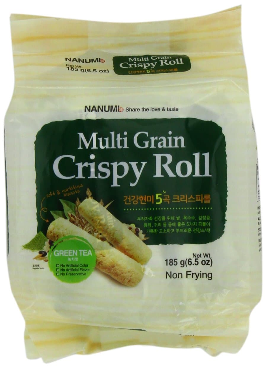 Nanumi Multi Grain Crispy Roll, Green Tea, 4.76 Ounce (Pack of 12)