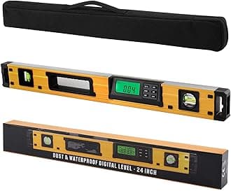 24-Inch Digital Torpedo Level and Protractor | Neodymium Magnets | Bright LCD Display | IP54 Dust/Water Resistant smart level with Carrying Bag