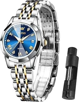 Watch Women Sliver Dress Luxury Original Watch for Women Small Wrist Ladies Classic Round Face Hand Watch with Lights Stainless Steel Band Waterproof Quartz Analog Elegant Women Bracelet Watch