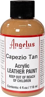 ANGELUS ACRYLIC LEATHER PAINT 4 FL OZ/118ML BOTTLE. CAPEZIO TAN 163
