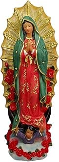 Virgen de Guadalupe Statues, Our Lady of Guadalupe Virgin Mary Statue, Large Virgencita Maria Estatua Resin Figurine 6 Inch