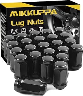 MIKKUPPA M14x1.5 Lug Nuts - Replacement for 2007-2013 Chevy Avalanche, 2015-2019 Colorado, 1999-2022 Silverado 1500 Aftermarket Wheel - 24pcs Black Closed End Bulge Acorn Nuts