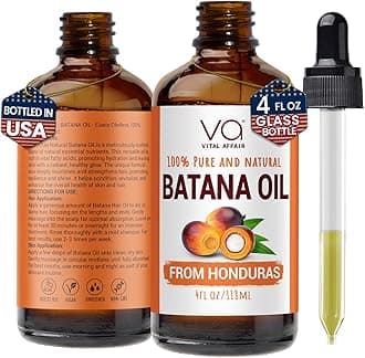 VITAL AFFAIR Batana Oil-Hair Growth Oil-4 Fl Oz-Glass Bottle-Cold Pressed-100% Raw-Dr Sebi Recommended-Essential Nutrients-For Women & Men