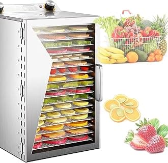Food Dryer Machine For Home, 30-90℃ Adjustable Temperature and Timer Food Dehydrator Machine, Stainless Steel Food Dryer Machine for Beef Fruit Meat Vegetables,12-Layer