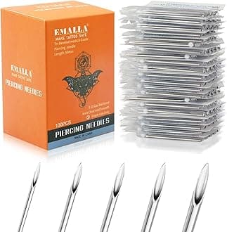 Ear Nose Piercing Needles - Autdor 50pcs Mixed Piercing Needles 14G and 16G Stainless Steel Hollow Needles for Ear Nose Navel Nipple Lip Tongue Piercing Kits Piercing Tools Piercing Supplies