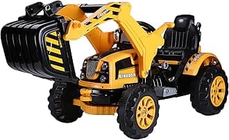Aosom 6V Ride On Construction Car Excavator Excavator Toy for Kids