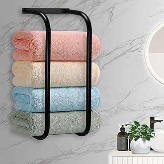SUNZOS Towel Racks for Bathroom, Towel Holder for Rolled Towels Wall Mounted, Towel Storage for Small Bathroom