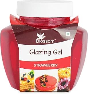 BLOSSOM Edible Glazing Gel for Cake & Desserts Toppings Decoration- Strawberry, 250 gm