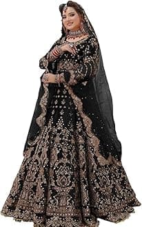 Women Wedding Wear 9000 Markable Velvet Lehenga With Beautiful Embroidery Work Bridal Wedding 4679