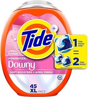 Power PODs + Downy Laundry Detergent Pods, 45 Count, Soft Boosters + April Fresh