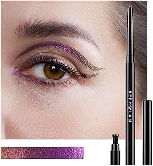BEPHOLANEyeliner Pencil,Chameleon Brown-Purple Color Shifting Eyeliner,Colored Eyeliners,Metallic Brown Gel Eyeliner,Glitter Waterproof Eyeliner,24h Long-Lasting (METALLIC BROWN GLAM)