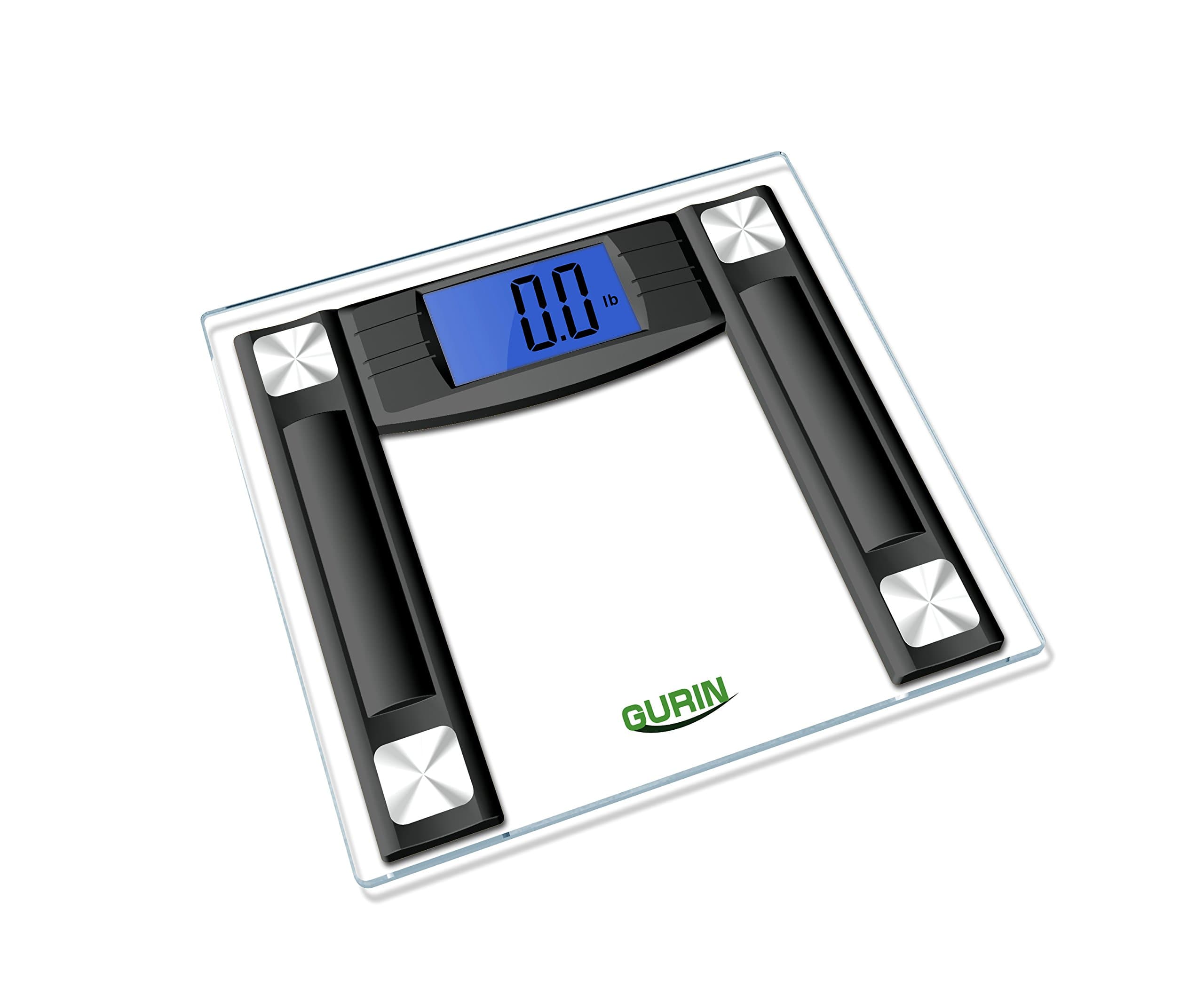 Gurin High Accuracy Digital Bathroom Scale with 4.3" Display and Step-On Technology