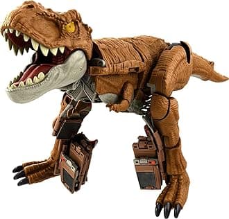 Jurassic World Fierce Changers 2-in-1 Dinosaur Figure, Chase 'n Roar Toy Transforms from T Rex Dinosaur to Truck in 28 Steps