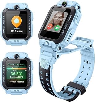 Z1 Kids Smartwatch Phone, 4G Video & Calls and GPS Tracking with Real-Time Location Smart Watch, IPX8 Waterproof, Long Battery Life, Class Mode and Stranger Rejection (Z7,Blue)