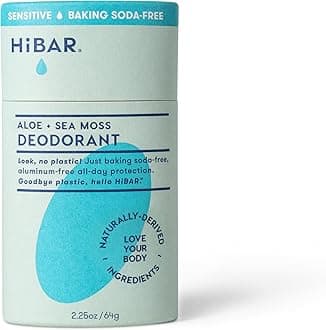 HiBAR Sensitive Deodorant with Sea Moss & Aloe - Gentle on Skin, Neutralizes Odor, Absorbs Moisture, Smooth Application, Long-Lasting Protection, Aluminum & Paraben Free