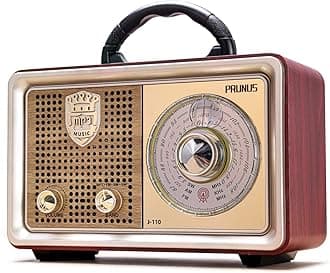 J-110 Retro Portable Radio AM FM Shortwave Radios Transistor Battery Operated Vintage Radio with Bluetooth Speaker,3-Way/AC Power Sources,AUX TF Card USB Playing for Home/Outdoor/Gift