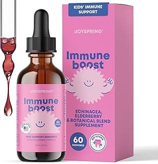 Immune Drops – Kids Immune Support Supplement with Elderberry Extract, Echinacea, Oregon Grape Root & Orange Peel Liquid for Ages 3–16+ Years & Adults | 2 fl oz (60 Servings)