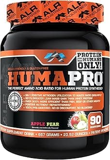 Humapro | Amino Acids Protein Matrix for Humans | 99% Utilization for Lean Muscle | Vegan, Gluten Free | 667g / 90 Servings (Apple Pear)