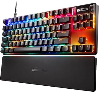 SteelSeries Apex Pro TKL Gen 3 - Gaming Keyboard - Hall Effect Switches; OmniPoint 3.0 - Adjustable Actuation - Game-Ready Presets - Rapid Trigger, Protection Mode, Rapid Tap/SOCD - American QWERTY