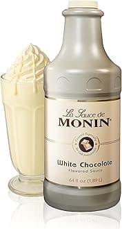Monin - Gourmet White Chocolate Sauce, Creamy and Buttery, Great for Desserts, Coffee, and Snacks, Gluten-Free, Non-GMO (64 Fl Oz)