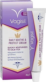 Vagisil Daily Soothe and Protect Cream For Women, Sensitive Skin With Natural Prebiotic Oatmeal, Gentle Formula for Daily Use, Fragrance Free, 30 g