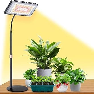 LBW Grow Light for Indoor Plants,96 LED Full Spectrum Plant Light for Indoor Plants, Large Desk Grow Lamp with On/Off Switch, Height Adjustable, Flexible Gooseneck, Ideal for Indoor Grow