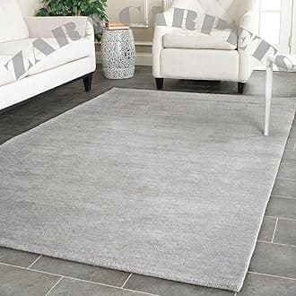 ZARACARPETS Solid Plain Exported Quality Hand Made Carpets and Rug Size 8 Feet by 10 Feet (8x10 feet) Grey