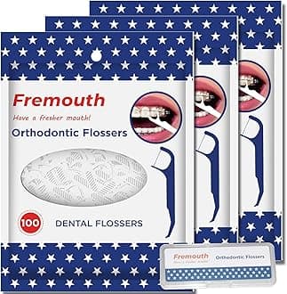 Orthodontic Flossers for Braces - Ortho Dental Floss Picks, 100 Count (Pack of 3), with a Travel Case
