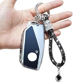 Yumzeco Bling Tpu Key Fob Cover Compatible with BMW 2023-2024 - Black