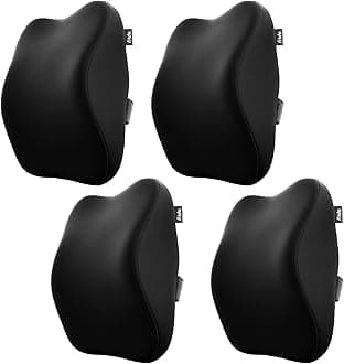 Frido Ultimate Car Neck Rest Pillow | Ultrasoft Pillow for Comfortable Rides | Superior Neck Support & Pain Relief | Hi-Per Foam Head Rest Pillow with Washable Velvet Cover | Black | Pack of 4