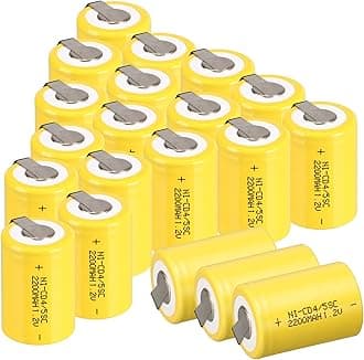 Anmas Power 30-Pack Ni-Cd 2200mAh 1.2V Rechargeable 4/5Sub C Batteries with Tabs, Ideal for Digital Cameras & CD Players - Flat Top 4/5SC Battery Pack