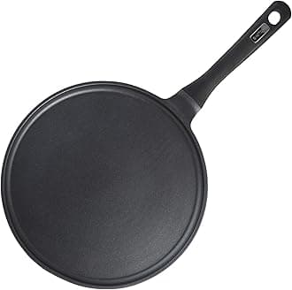 Crepe Pan Nonstick Dosa Pan for Roti Indian, Non-Stick Pancake Griddle Compatible with Induction Cooktop, Comal for Tortillas - 11IN