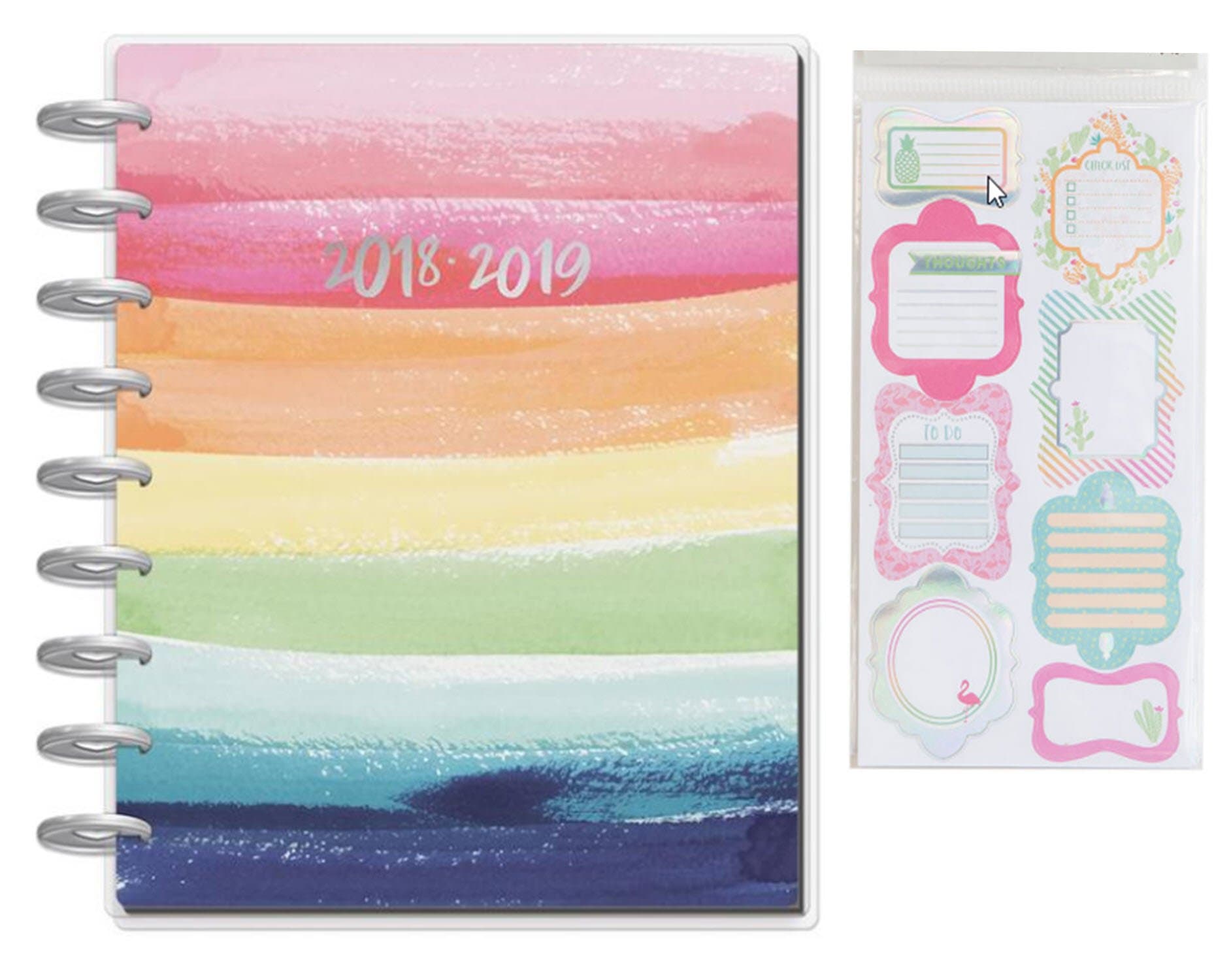 Create 365 2018-2019 Classic (Medium) Happy Planner - Life is Beautiful Bundled with Recollections Planner Sticker Sheet